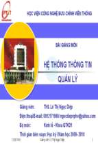 Bài giảng môn Hệ thống thông tin quản lý   Lê Thị Ngọc Diệp