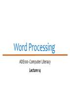 ADE Lecture 14 Word processing