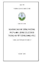 Nghiên cứu xây dựng phương pháp định lượng celecoxib trong huyết tương bằng hplc