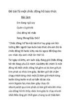 bài văn tả chiếc đồng hồ
