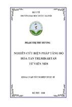 Nghiên cứu biện pháp tăng độ hòa tan telmisartan từ viên nén