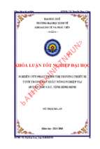 Nghiên cứu phát triển thị trường thiết bị tưới trong sản xuất nông nghiệp tại huyện phù cát, tỉnh bình định