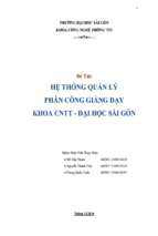 đồ án xây dựng hệ thống quản lý phân công giảng dạy khoa cntt đại học sài gòn