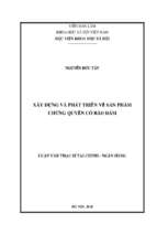 Xây dựng và phát triển về sản phẩm chứng quyền có bảo đảm.