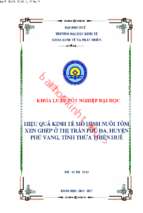 Hiệu quả kinh tế mô hình nuôi tôm xen ghép ở thị trấn phú đa, huyện phú vang, tỉnh thừa thiên huế