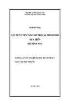 Khóa luận xây dựng nền tảng hỗ trợ lập trình web dựa trên mô hình mvc