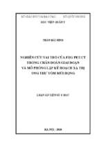 Nghiên cúu vai trò của FDG PETCT trong chẩn đoán giai đoạn bệnh và mô phỏng lập kế hoạch xạ trị ung thư vòm mũi họng.