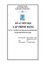 đồ án tìm hiểu và xây dựng chương trình thực hiện các giải thuật mã hóa trên mạng