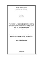 Khóa luận phân tích và thiết kế hệ thống thông tin sáng tạo tại liên hiệp các hội khoa học kỹ thuật việt nam