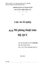 Luận văn mô phỏng thuật toán đệ quy