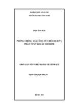 Khóa luận phòng chống tấn công từ chối dịch vụ phân tán vào các website