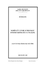 Luận văn nghiên cứu vấn đề an ninh mạng internet không dây và ứng dụng