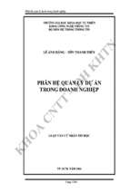 Luận văn phân hệ quản lí dự án trong doanh nghiệp