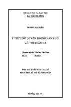 Văn học việt nam ý thức nữ quyền trong văn xuôi võ thị xuân hà