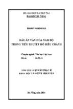 Văn học việt nam dấu ấn văn hóa nam bộ trong tiểu thuyết hồ biểu chánh