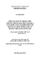 Văn học việt nam thể tài lịch sử trong tiểu thuyết trung đại việt nam qua nam triều công nghiệp diễn chí hoàng lê nhất thống chí, và hoàng việt long hưng chí