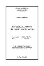 Văn học việt nam tác giả hàm ẩn trong tiểu thuyết nguyễn việt hà