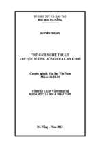 Văn học việt nam thế giới nghệ thuật truyện đường rừng của lan khai