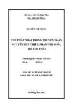 Văn học việt nam thủ pháp nhại trong truyện ngắn nguyễn huy thiệp, phạm thị hoài, hồ anh thái