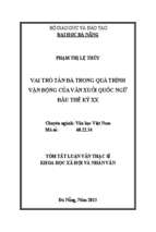 Văn học việt nam vai trò tản đà trong quá trình vận động của văn xuôi quốc ngữ đầu thế kỷ xx