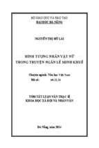 Văn học việt nam hình tượng nhân vật nữ trong truyện ngắn lê minh khuê