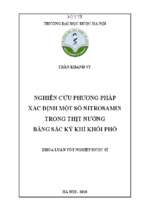 Nghiên cứu phương pháp xác định một số nitrosamin trong thịt nướng bằng sắc ký khí khối phổ