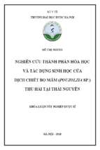 Nghiên cứu thành phần hóa học và tác dụng sinh học của dịch chiết bọ mắm (pouzolzia sp.) thu hái tại thái nguyên