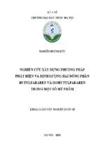 Nghiên cứu xây dựng phương pháp phát hiện và định lượng hai đồng phân butylparaben và isobutylparaben trong một số mỹ phẩm