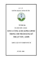 định lượng acid alpha lipoic trong chế phẩm bằng kỹ thuật von   ampe