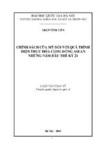 Chính sách của mỹ đối với quá trình hiện thực hóa cộng đồng asean những năm đầu thế kỷ 21