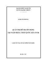 Quản trị rủi ro tín dụng tại ngân hàng tmcp quốc dân (ncb)