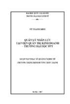 Quản lý nhân lực tại viện quản trị kinh doanh   trường đại học fpt