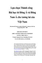 đề tài lựa chọn thành công bài học từ đông á và đông nam á cho tương lai của việt nam