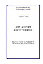 Quản lý nợ thuế tại cục thuế hà nội