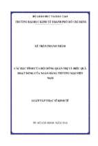 Các đặc tính của hội đồng quản trị và hiệu quả hoạt động của ngân hàng thương mại việt nam