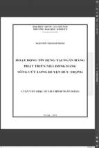 Hoạt động tín dụng tại ngân hàng phát triển nhà đồng bằng sông cửu long huyện đức trọng. luận văn thạc sỹ,