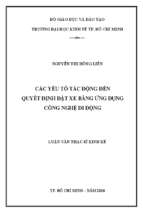 Các yếu tố tác động đến quyết định đặt xe bằng ứng dụng công nghệ di động