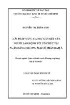 Giải pháp nâng cao sự gắn kết của người lao động với tổ chức tại ngân hàng thương mại cổ phần nam á