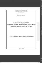 Nâng cao chất lượng quản trị rủi ro tín dụng tại ngân hàng thương mại cổ phần quân đội. luận văn thạc sỹ