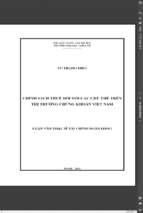 Chính sách thuế đối với các chủ thể trên thị trường chứng khoán việt nam. luận văn thạc sỹ,