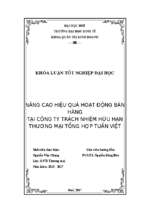 Nâng cao hiệu quả hoạt động bán hàng tại công ty trách nhiệm hữu hạn thương mại tổng hợp tuấn việt