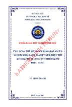 ứng dụng thẻ điểm cân bằng (balanced scorecard) đánh giá kết quả thực thi kế hoạch tại công ty tnhh sx&tm phúc hưng