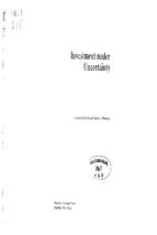 Dixit and & pindyck   investment under uncertainty (1994)