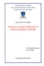 Tổng quan tài liệu về bột bắp và những sản phẩm từ bột bắp (khóa luận tốt nghiệp)