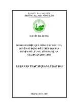 đánh giá hiệu quả công tác đấu giá quyền sử dụng đất trên địa bàn huyện đô lương, tỉnh nghệ an giai đoạn 2010  2016