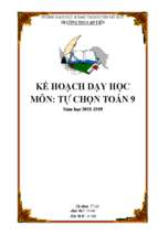 Kế hoạch dạy học môn tự chọn toán 9 mới nhất 2018