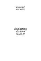 Kế hoạch dạy học cong nghệ 6 chuẩn kỹ năng 2018 mới nhất