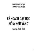 Kế hoạch dạy học ngữ văn 7 mới nhất chuẩn kỹ năng 2020-2021