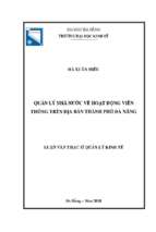 Quản lý nhà nước về hoạt động viễn thông trên địa bàn thành phố đà nẵng