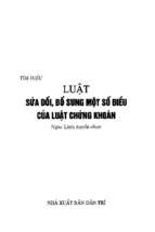 Tìm hiểu luật sửa đổi, bổ sung một số điều của luật chứng khoán (nxb dân trí 2010)   ngọc linh, 116 trang